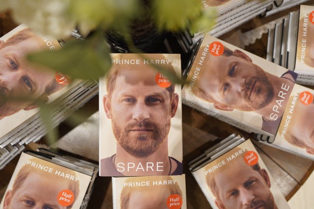Copies of Harry's autobiography Spare on display at Waterstones Piccadilly in London in 2023