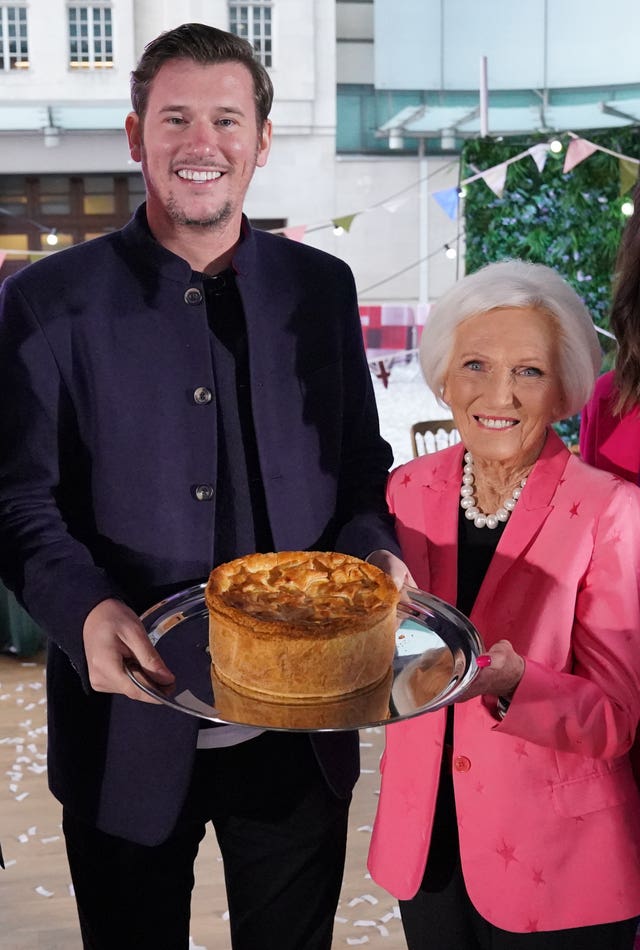 Dame Mary Berry with winning chef Adam Handling
