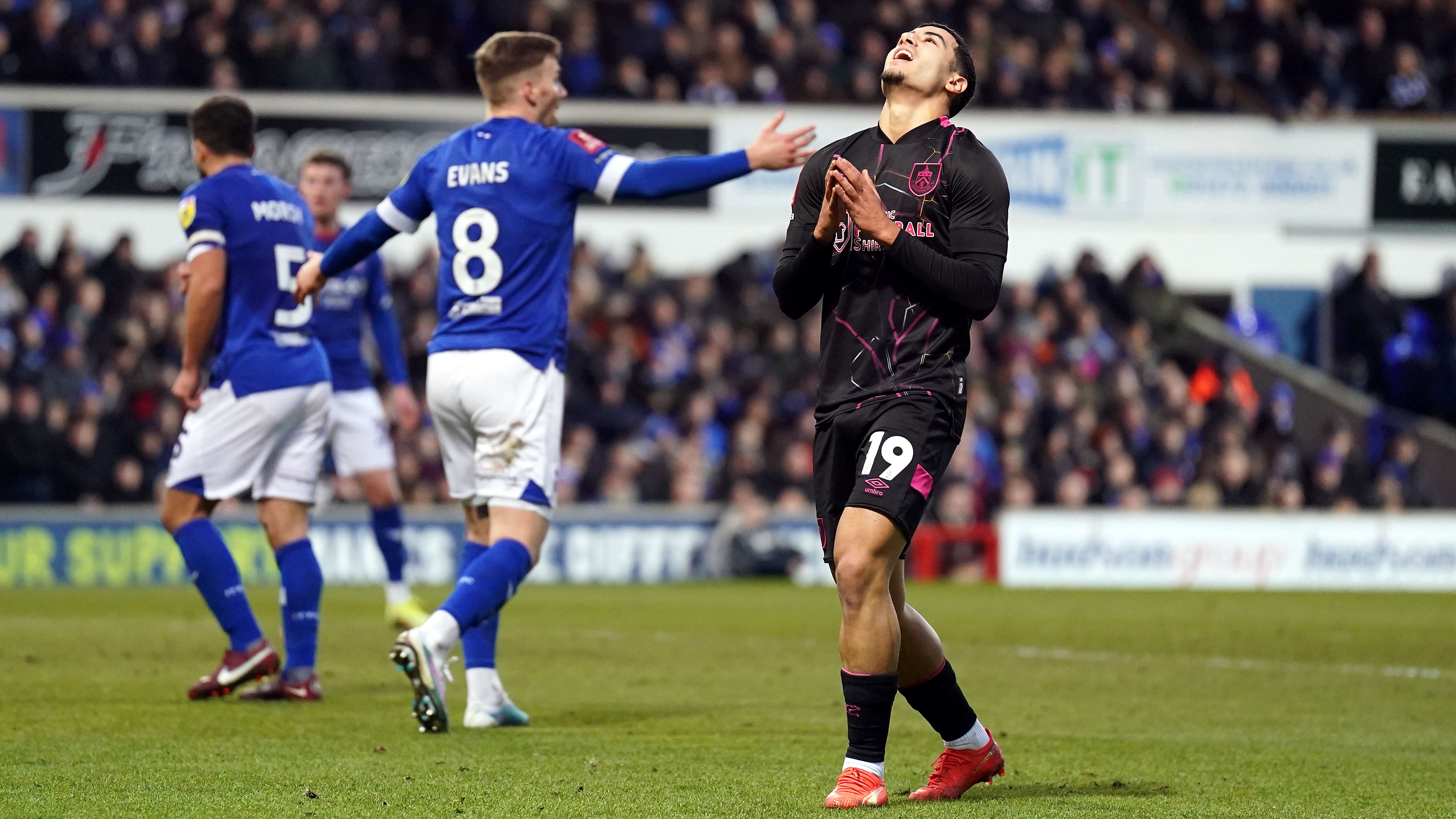 Anass Zaroury came close to scoring for Burnley against Ipswich (Joe Giddens/PA)