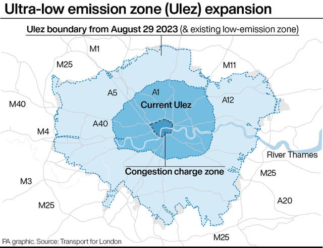 A graphic showing the Ulez