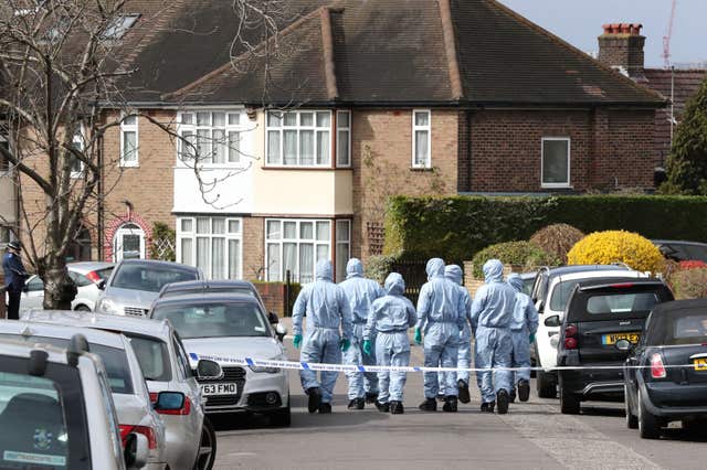 Forensic officers have been working at the scene in Hither Green, London (Gareth Fuller/PA)