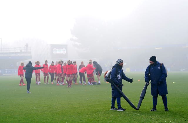 Chelsea's WSL match with Liverpool was called off due to a frozen pitch after just six minutes