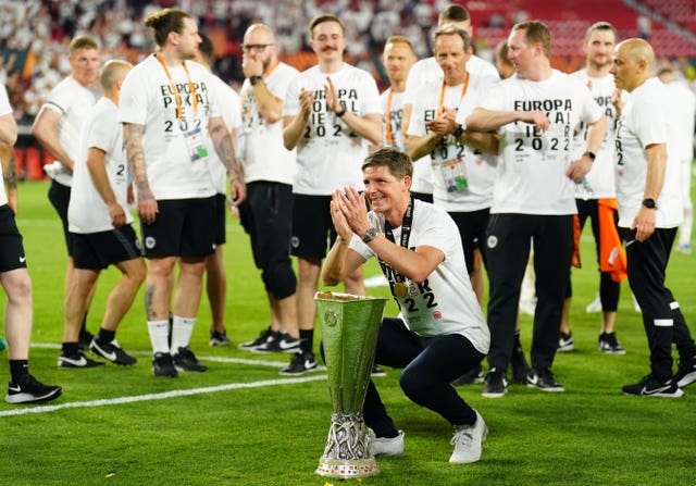 Oliver Glasner lifted the Europa League trophy in 2022
