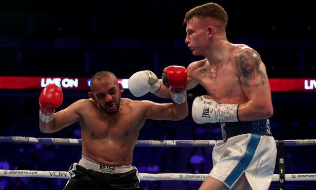 Dalton Smith, right, handed Ibrar Riyaz a rare stoppage defeat (Bradley Collyer/PA)