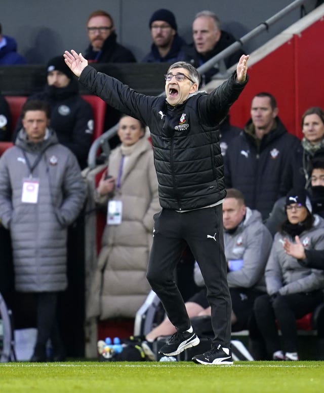 Southampton manager Ivan Juric reacts on the touchline during the 5-0 Premier League defeat by Brentford