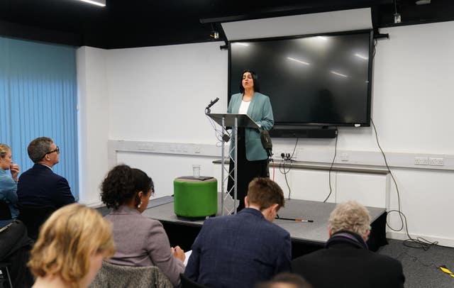 Justice Secretary Shabana Mahmood giving a speech at London Probation Headquarters in central London