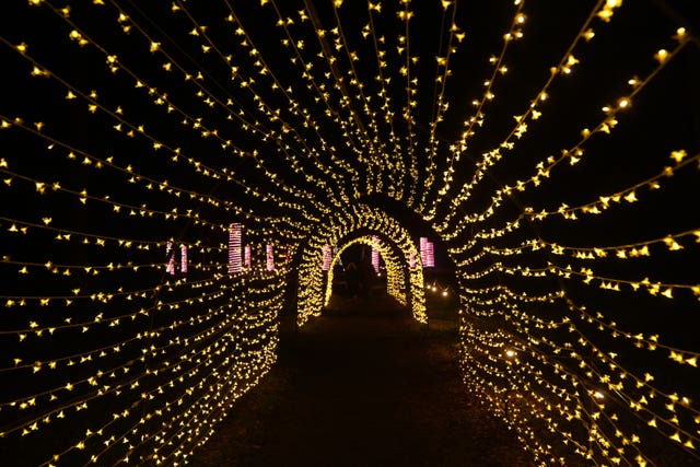 Tunnels of fairy lights at during Luminate Sandringham 