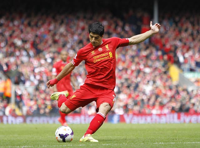 Luis Suarez playing for Liverpool