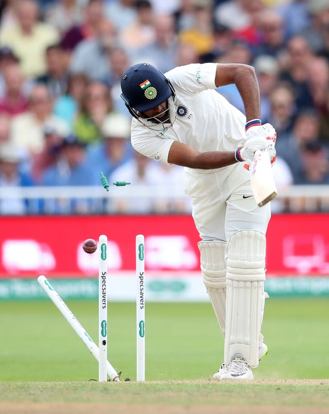 India’s Ravi Ashwin was bowled by England’s Stuart Broad