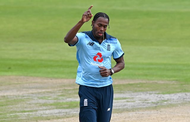 England's Jofra Archer celebrates a wicket