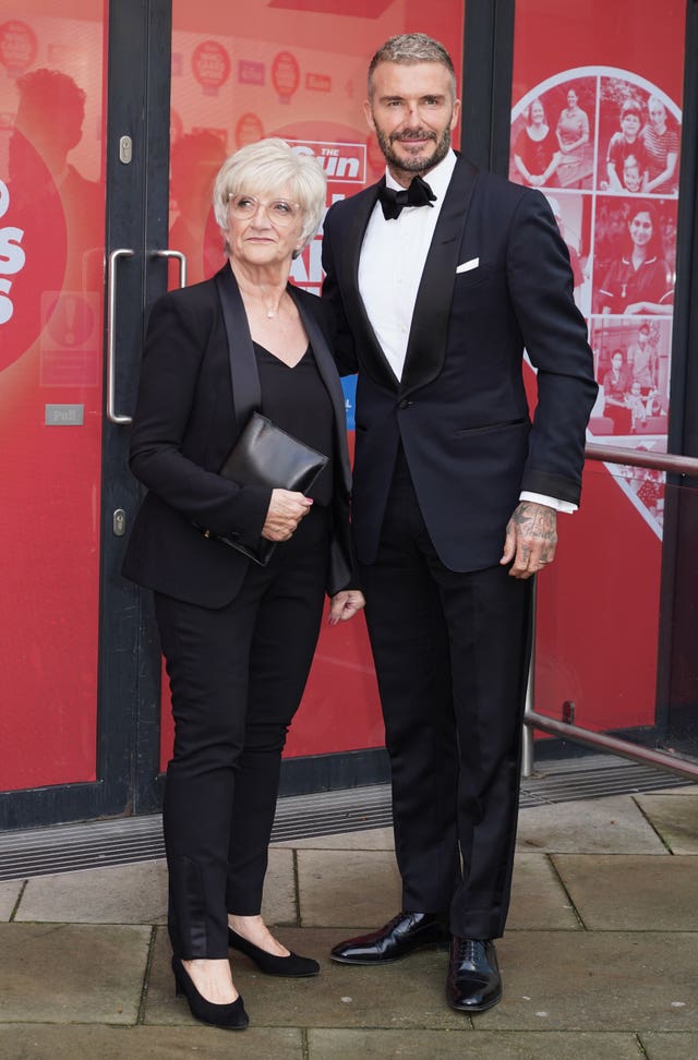 David Beckham and his mother Sandra