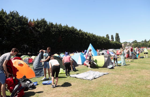 Tennis fans will not be able to camp out overnight at Wimbledon this year