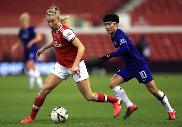 Leah Williamson (left) scored Arsenal's equaliser