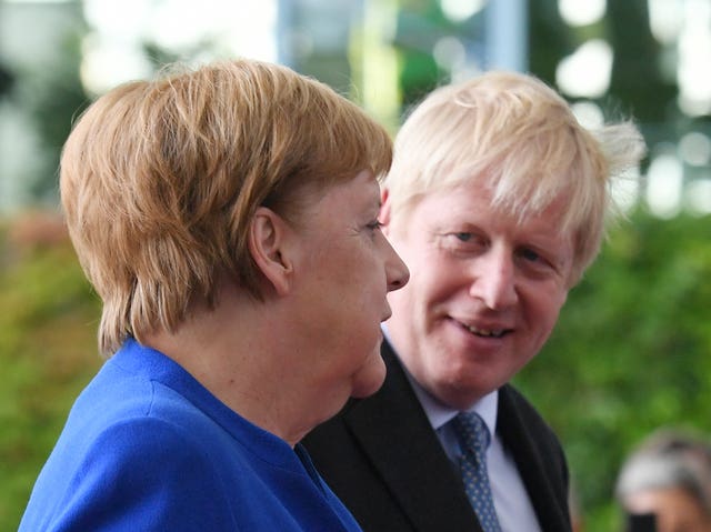 German Chancellor Angela Merkel and Prime Minister Boris Johnson in Berlin