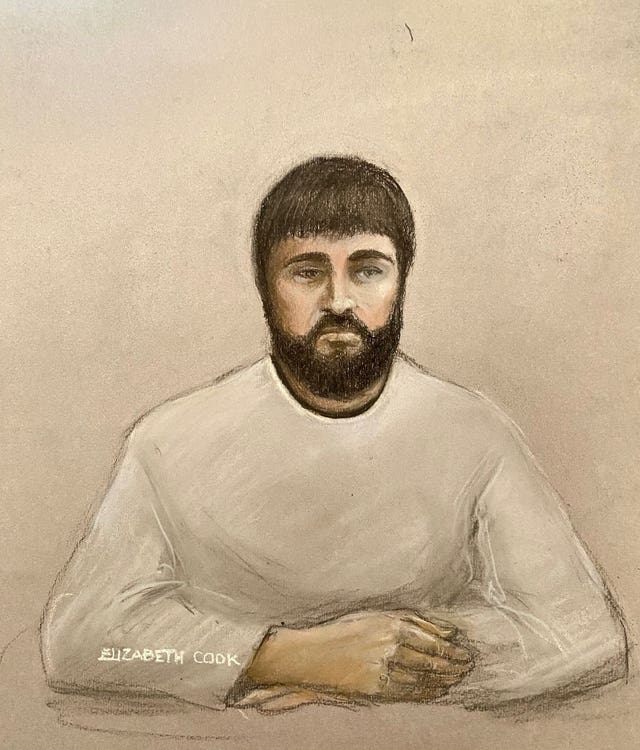 A court sketch of Kyle Clifford