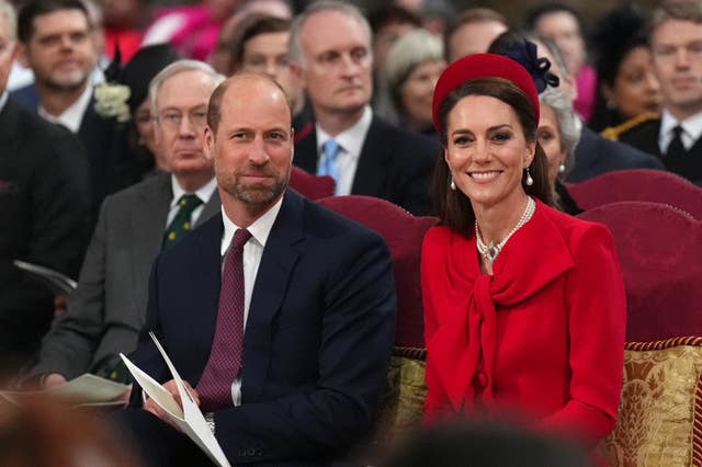 The Prince and Princess of Wales at the service in Westminster Abbey 