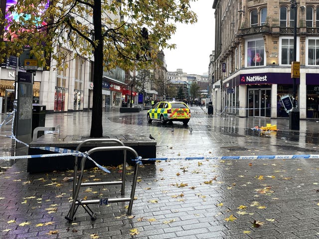 A police cordon on Church Street 