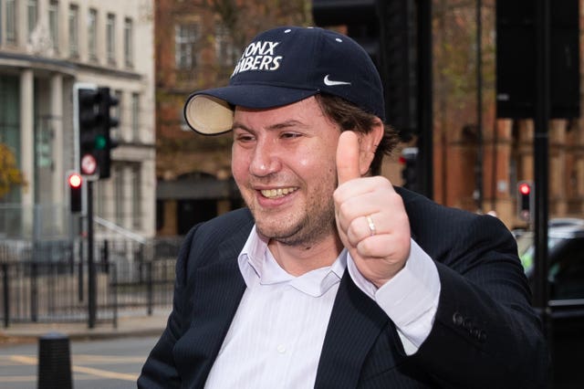 James Stunt outside court