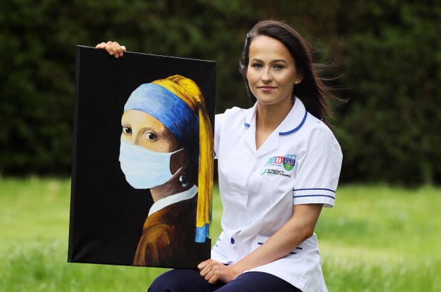 Chloe Slevin and Girl With A Surgical Mask