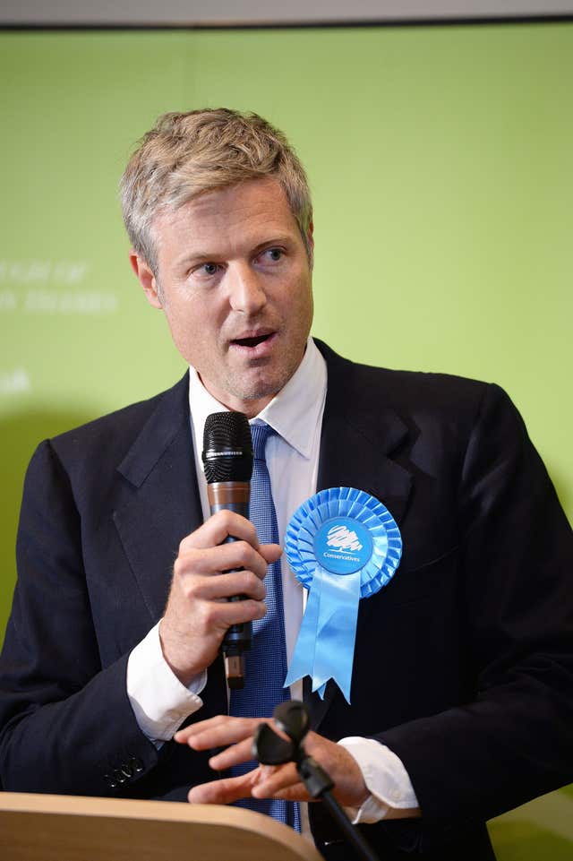 Zac Goldsmith hit out at Sir Christopher Chope for blocking his Bill (John Stillwell/PA)