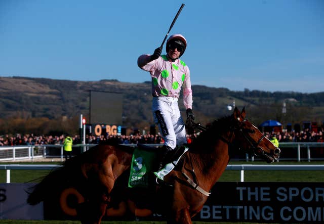 Ruby Walsh and Faugheen winning the 2015 Champion Hurdle at Cheltenham