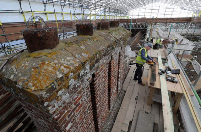 The once-teetering chimneys of the The Vyne were part of a major restoration to its roof (Andrew Matthews/PA)