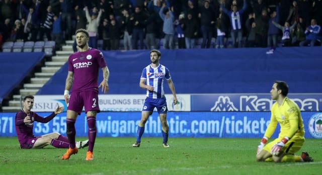 Manchester City's preparations for the Carabao Cup final were rocked by a shock defeat to League One Wigan