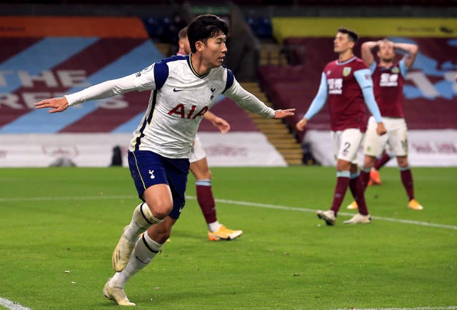 Son Heung-min scored Tottenham's winner at Burnley (Lindsey Parnaby/PA)