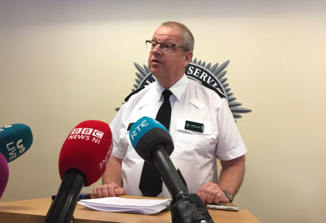 PSNI chief constable Simon Byrne gives a press conference 