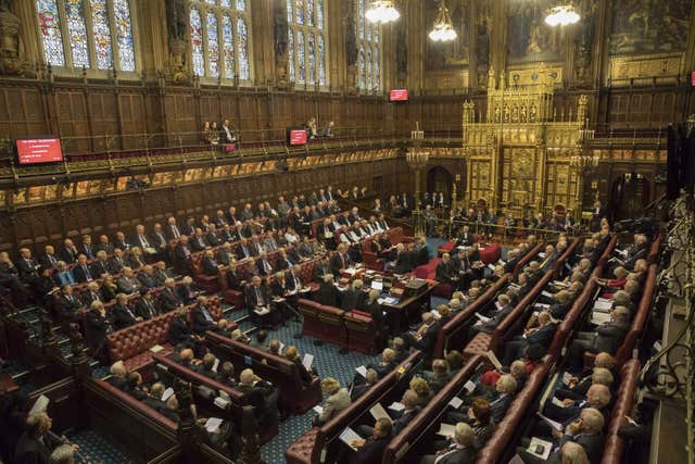 Peers take part in a debate in the House of Lords