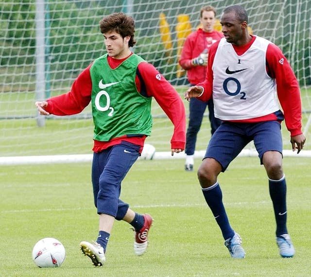 Cesc Fabregas and Patrick Vieira