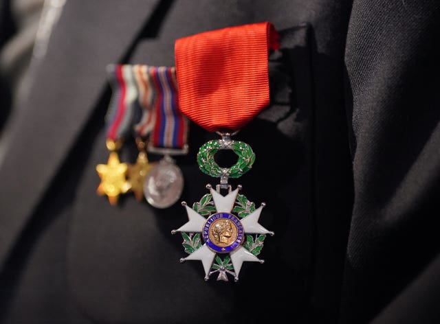 David Morgan proudly displays the Legion of Honour