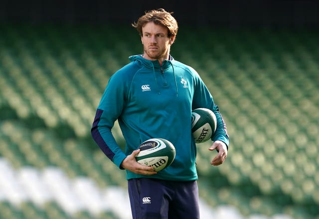 Ireland’s Ryan Baird during a training session at the Aviva Stadium