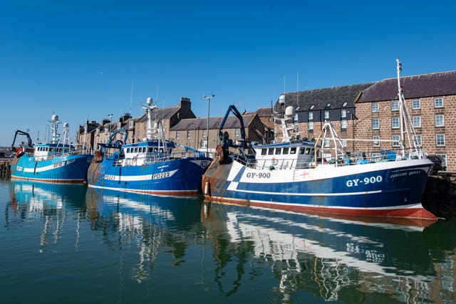 Trawlers at Peterhead in Aberdeenshire