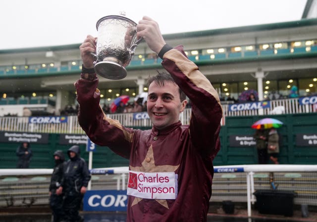 David Prichard after winning the Coral Welsh Grand National Handicap Chase on The Two Amigos at Chepstow