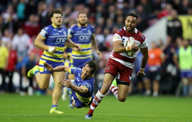 Bevan French, right, marked his first Wigan start with a try during their 20-6 win over Warrington