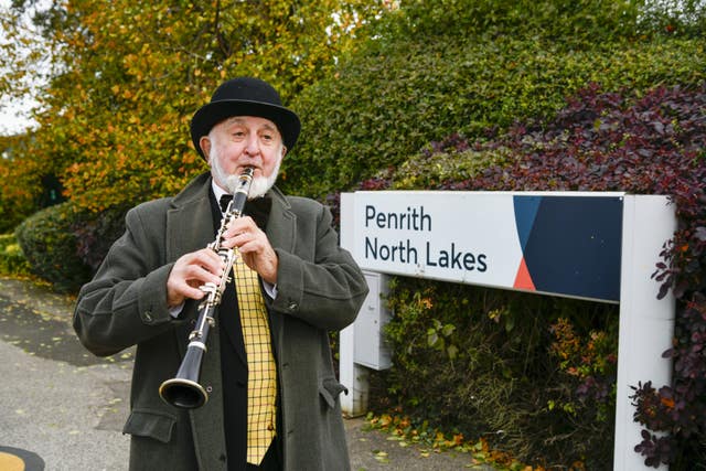Railway station clarinet player