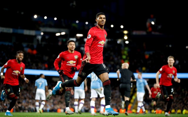 Manchester United celebrated a Premier League victory at the Etihad Stadium in December 