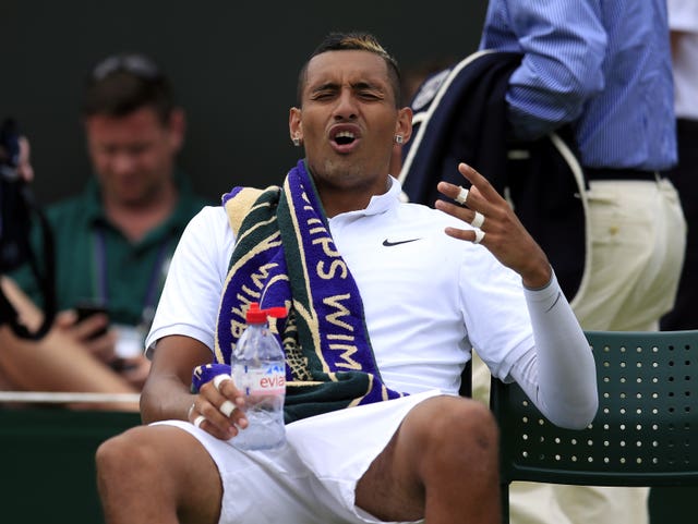 Nick Kyrgios looks angry during his defeat by Richard Gasquet