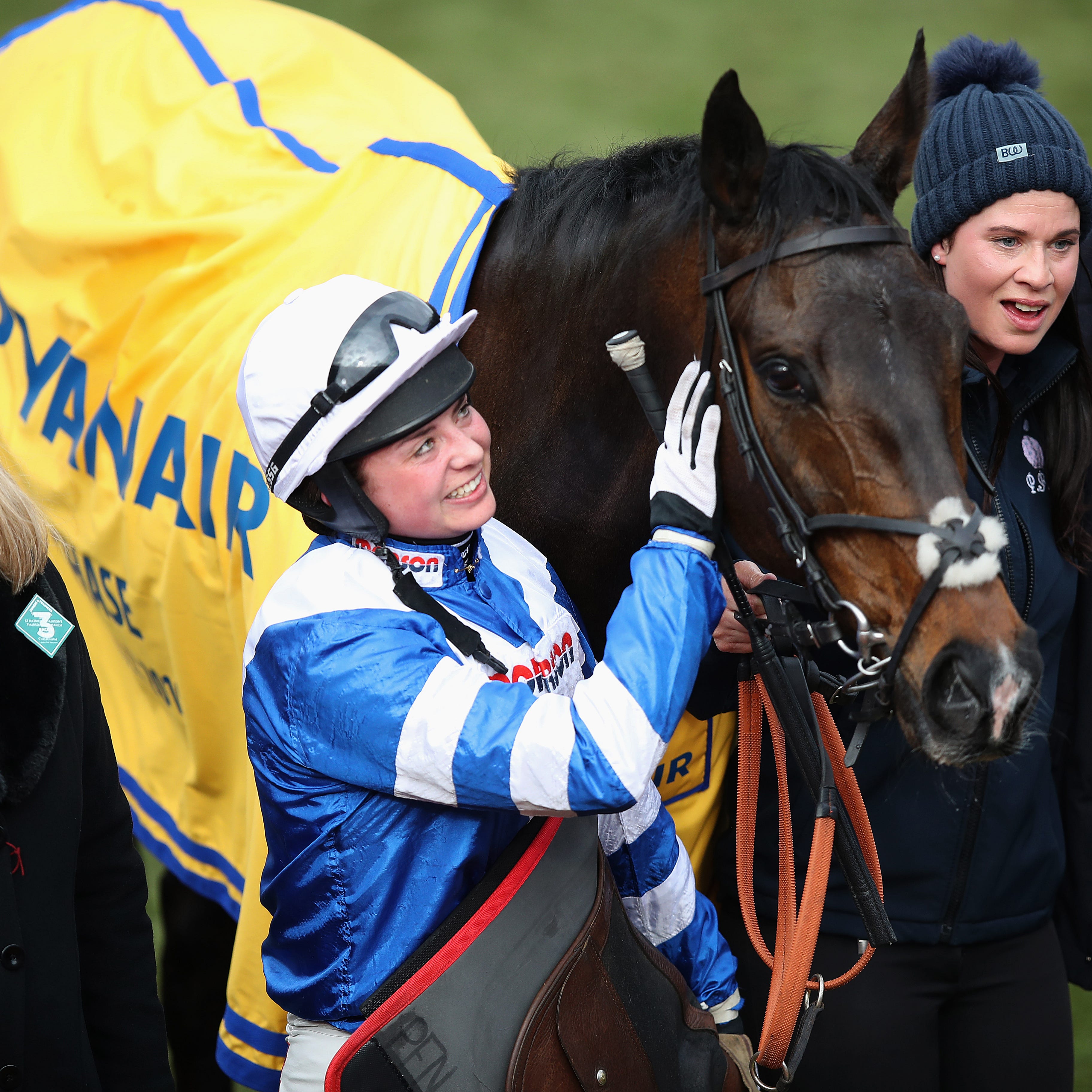 Bryony Frost celebrates with Frodon