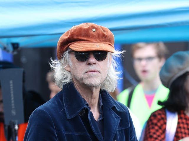 Sir Bob Geldof, backstage during an anti-Brexit rally in Parliament Square