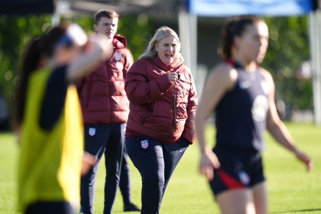 Emma Hayes during a United States training session (Adam Davy/PA)