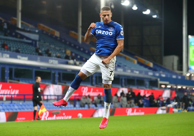 Richarlison celebrates his goal for Everton