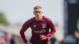 Northampton Town’s Mitch Pinnock warms up ahead of the Sky Bet League Two match at Sixfields Stadium, Northampton. Picture date: Saturday April 30, 2022.