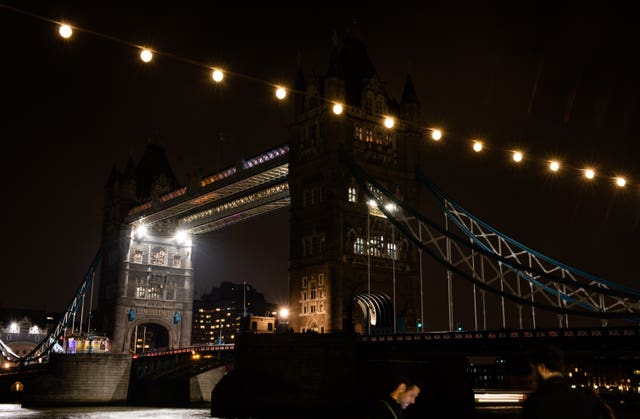 Tower Bridge in London went dark for Earth Hour, last year (PA Wire)