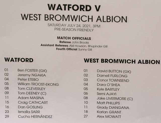 Deeney was inadvertently named 'Tom' on Watford's team sheet