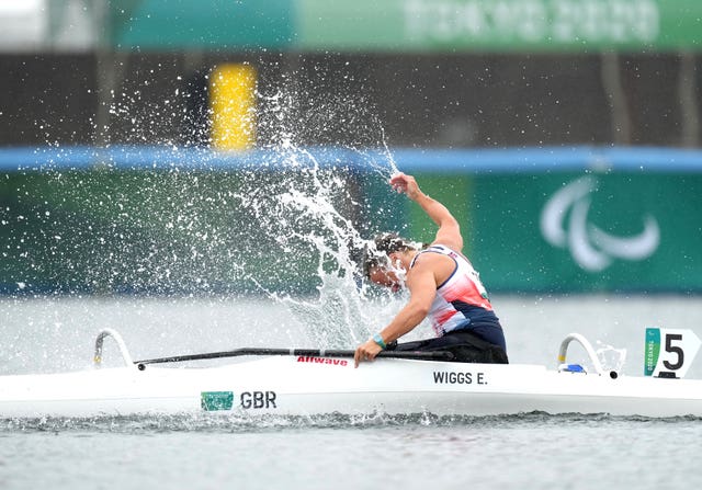 Great Britain’s Emma Wiggs was clearly delighted with her gold 