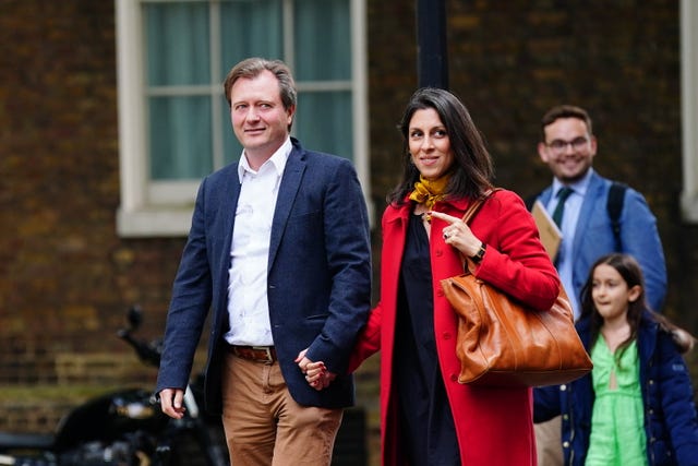 Nazanin Zaghari-Ratcliffe with her husband Richard Ratcliffe and daughter Gabriella arriving in Downing Street 