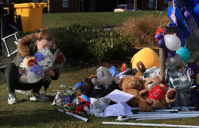 Gifts were left outside Alder Hey Children’s Hospital in Liverpool (Peter Byrne/PA)