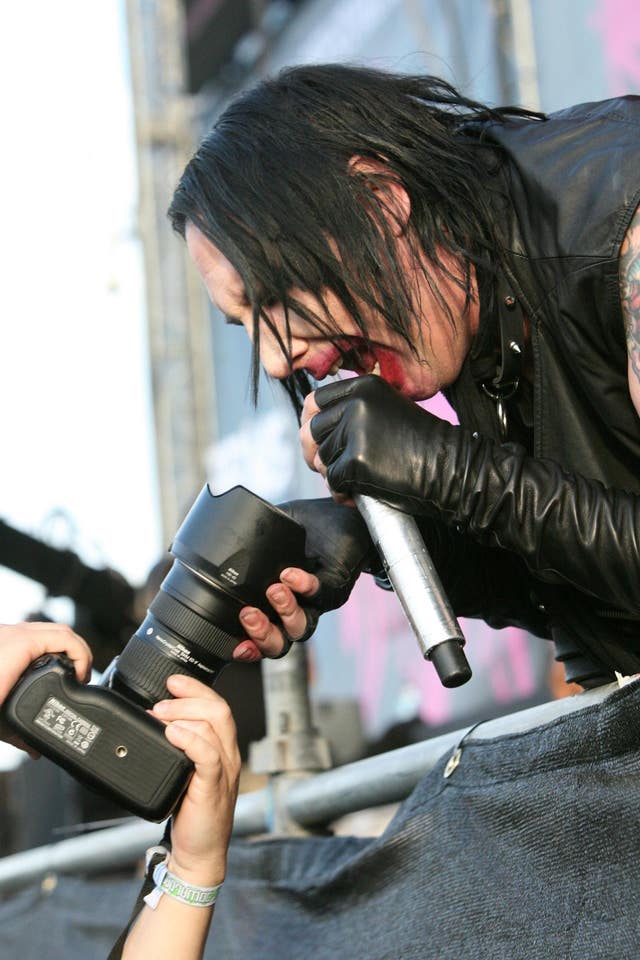 Marilyn Manson performing at the Download Festival in 2009 